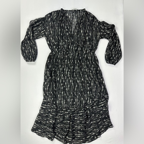 VINCE Brushstroke Silk Midi Dress size M - Picture 2 of 7